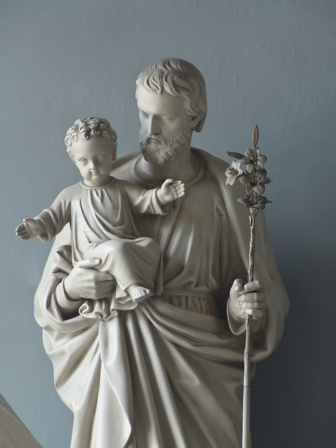 Old Cathedral - statue of Saint Joseph and the Christ Child